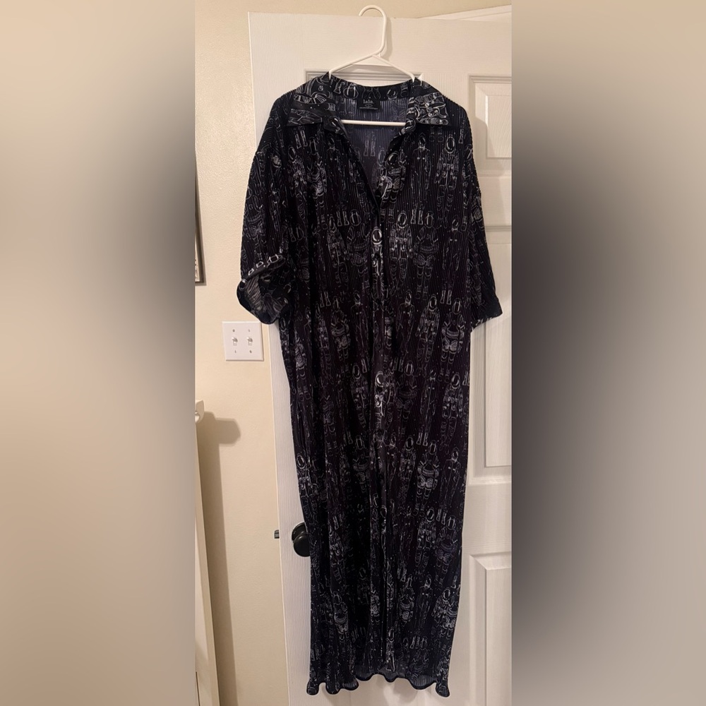 Dressed In LALA Astronaut Plisse Shirt Dress Size Large